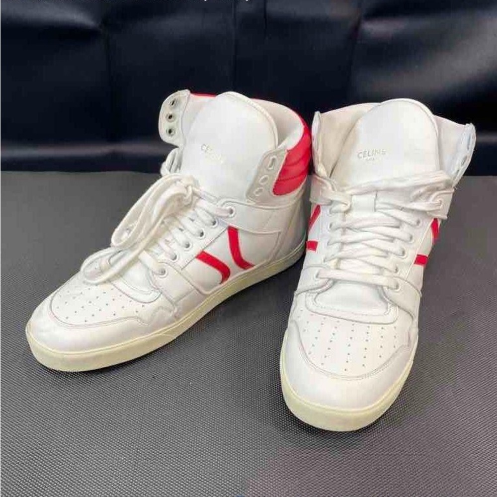 Celine Paris White Mid Leather MU 1119 Sneaker - Picture 3 of 16